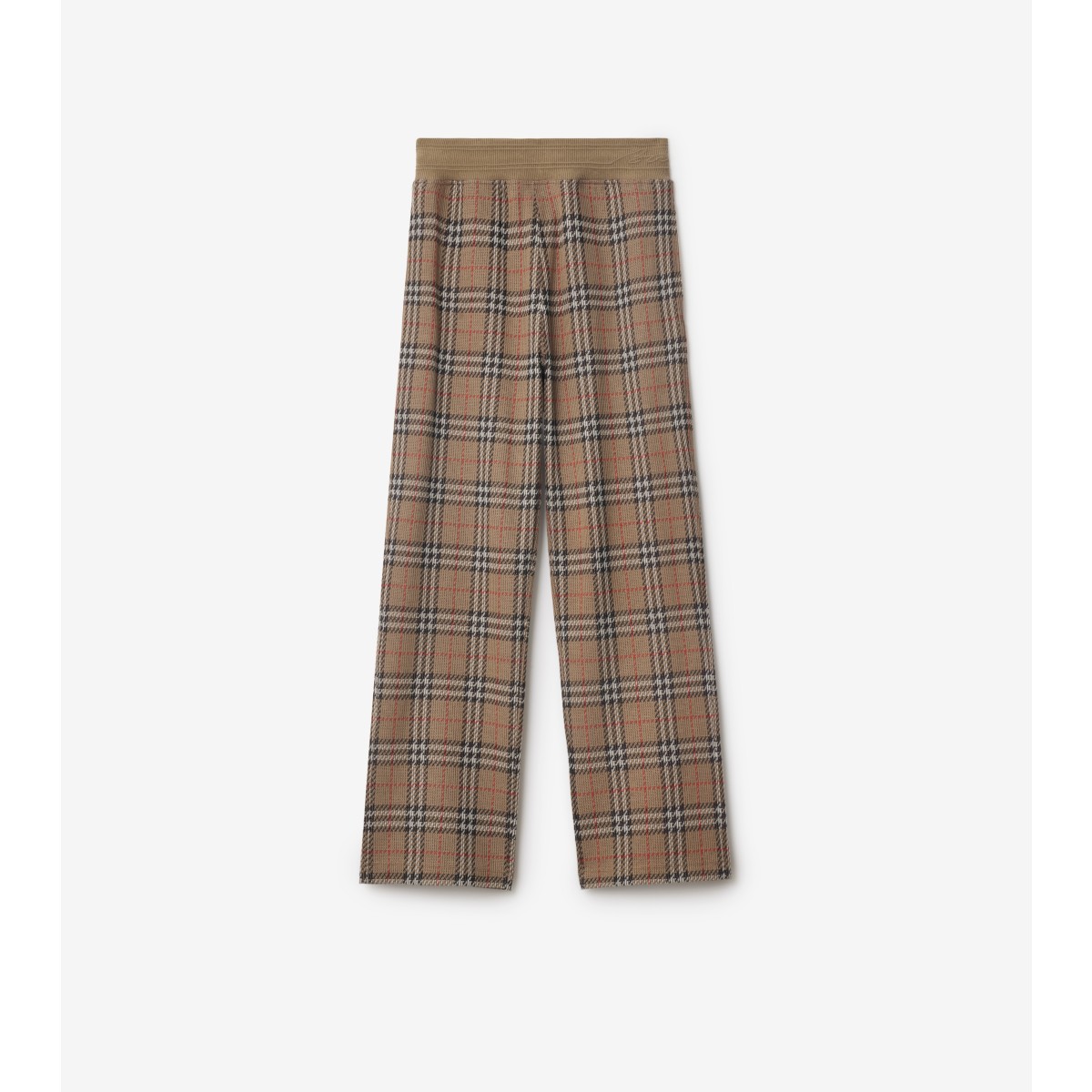 Burberry Check Cotton Blend Track Pants In Nut