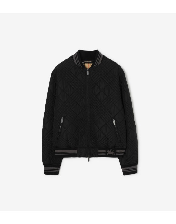 Bomber in misto nylon con punto Check micro