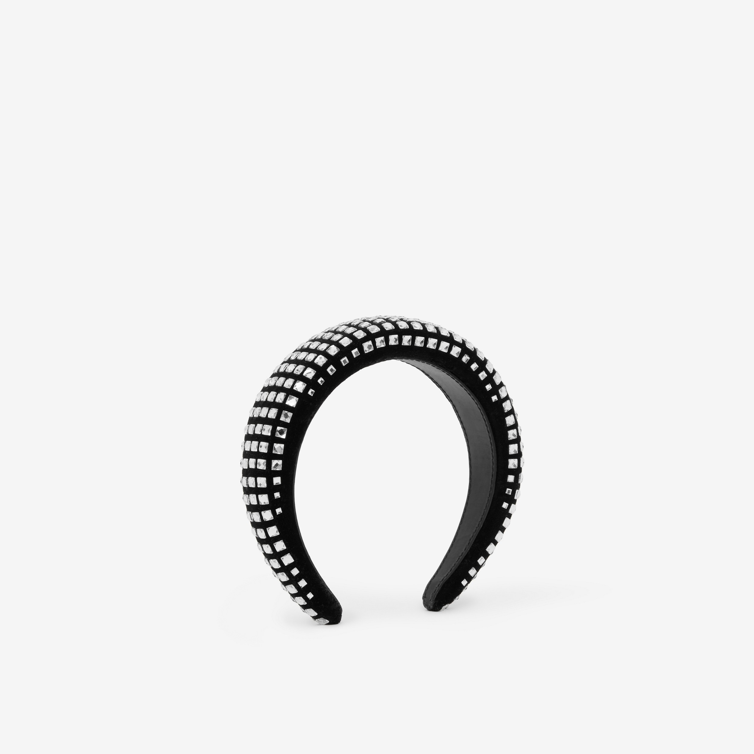 Crystal Detail Velvet Hairband in Black - Women | Burberry® Official - 2