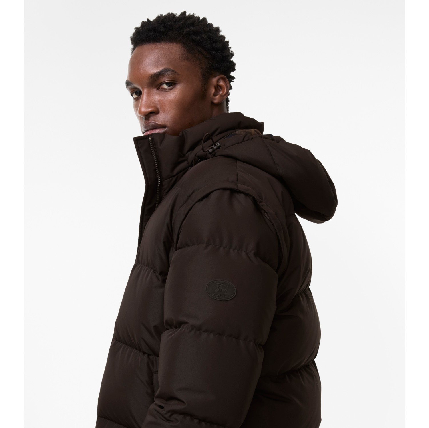 Burberry ブラウン ダウンジャケット　38 デタッチャブルスリーブ ビデフォード ダウンジャケット (チョコレート
