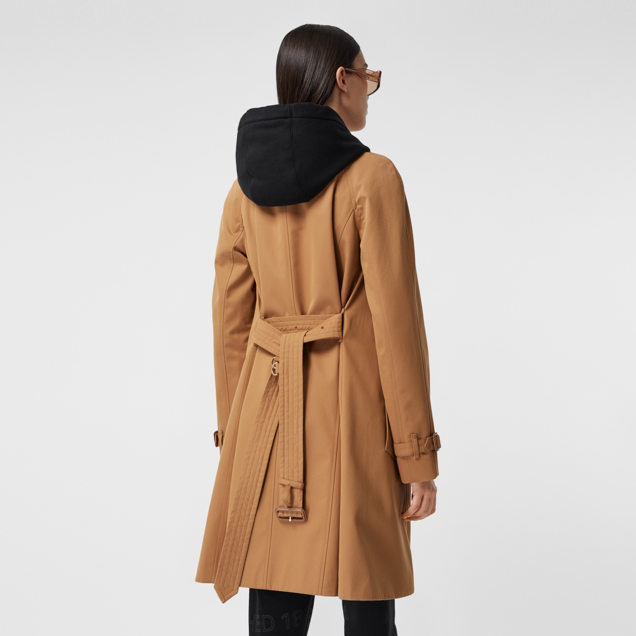 Cotton Gabardine Belted Swing Coat in Nutmeg Women Burberry United