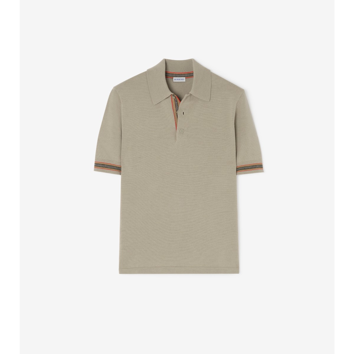  Stripe Icon Trim Wool Polo Shirt