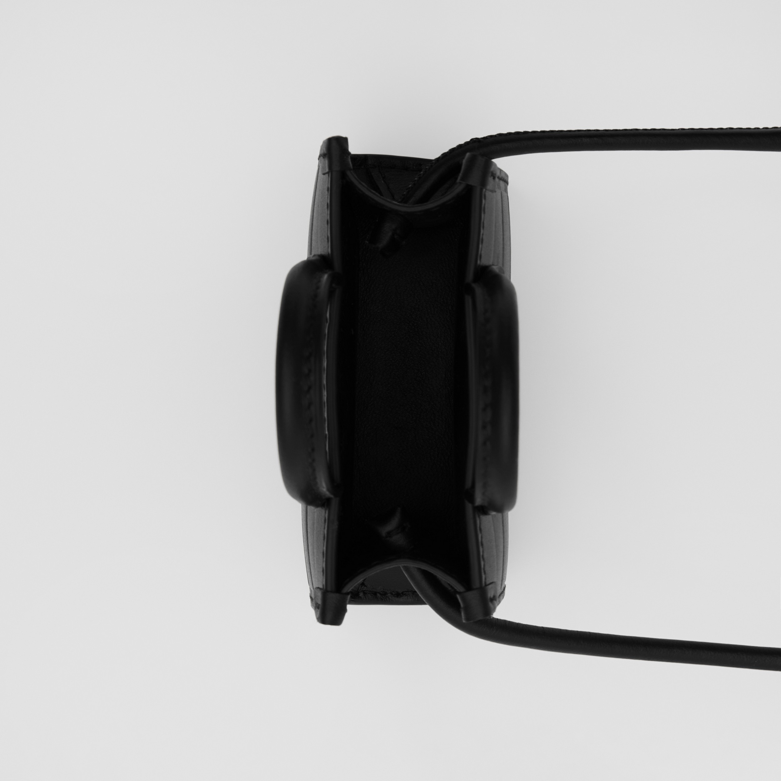 Messenger-Tasche im Miniformat aus Leder mit Karoprägung (Schwarz) | Burberry® - 3