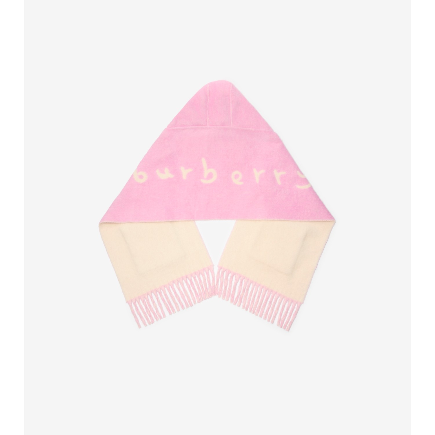Logo Alpaca Wool Blend Hooded Scarf