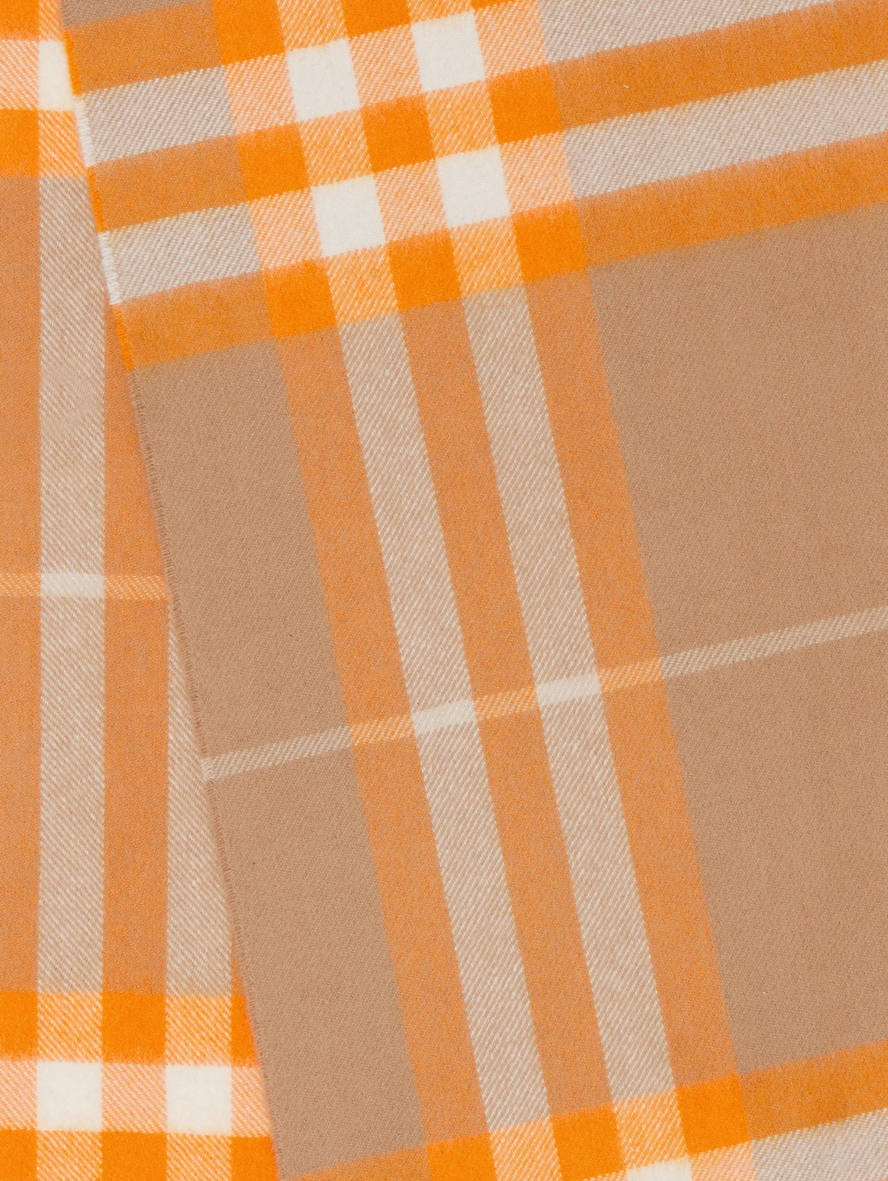 Cachecol de cashmere com estampa xadrez clássica – Exclusividade online in Camel/laranja