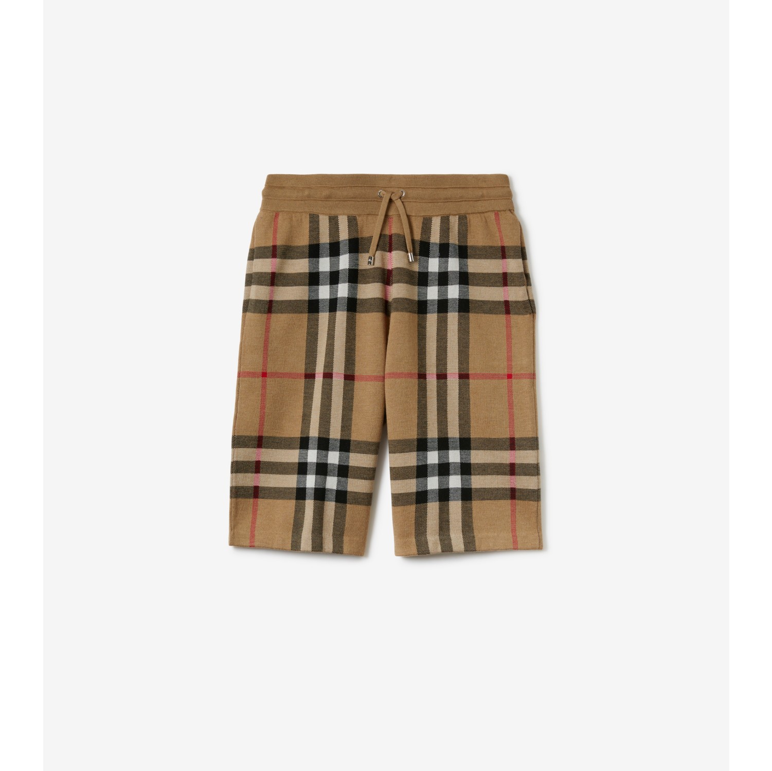 Check Silk Wool Shorts in Archive beige - Men | Burberry® Official