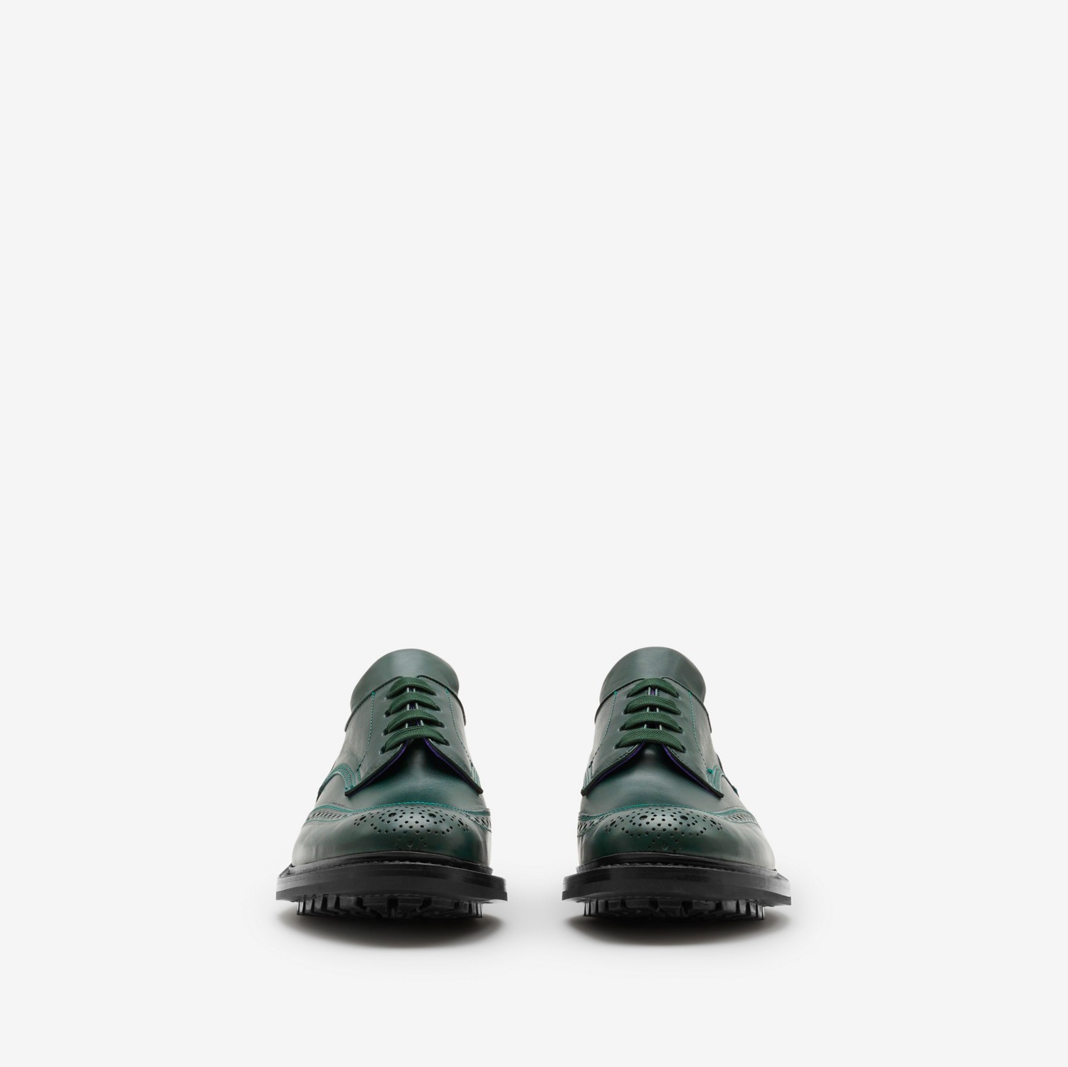 皮革 Devon 布洛克鞋 (藤蔓绿) - 男士 | Burberry® 博柏利官网