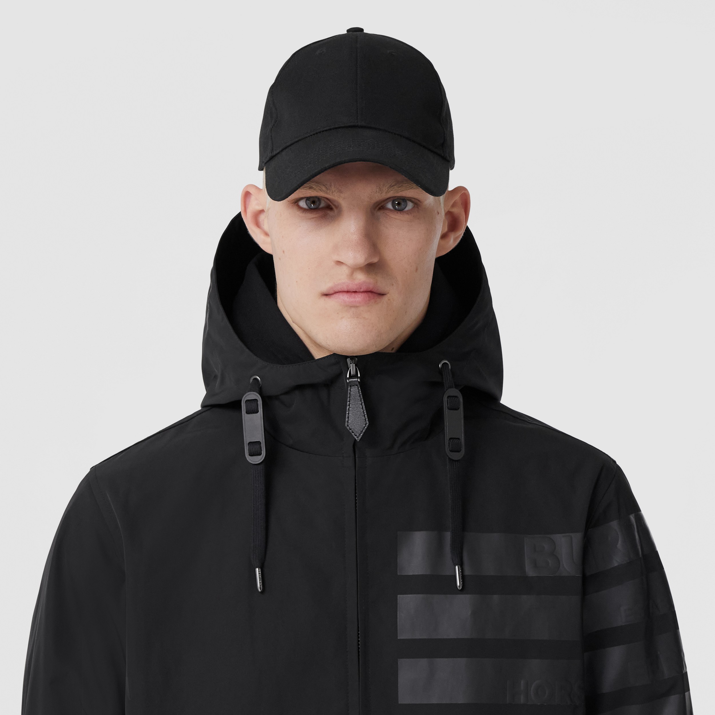 Horseferry Embossed Hooded Jacket in Black - Men | Burberry® Official - 2