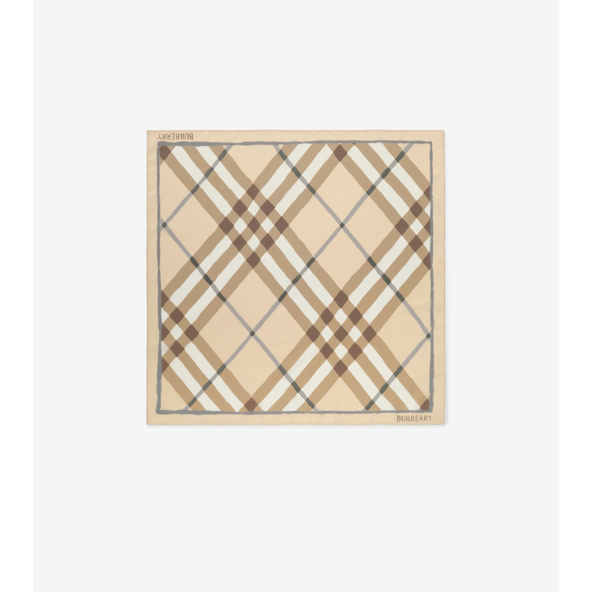  Check Watercolour Silk Scarf