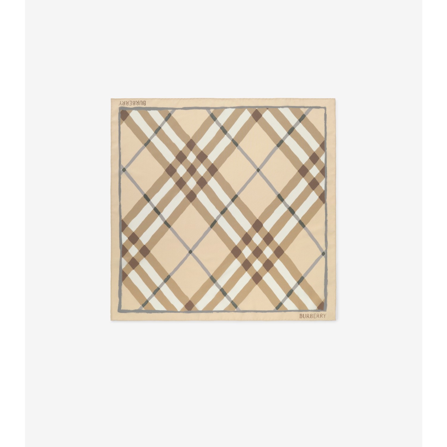 Seidenschal in Check in Aquarelloptik