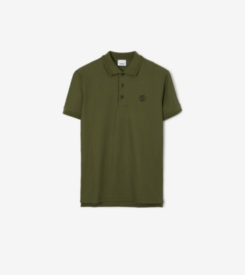 Cotton Polo Shirt in Olive - Men | Burberry® Official