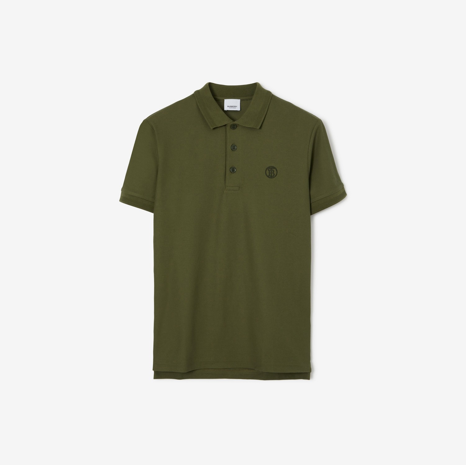 Cotton Polo Shirt in Olive - Men | Burberry® Official