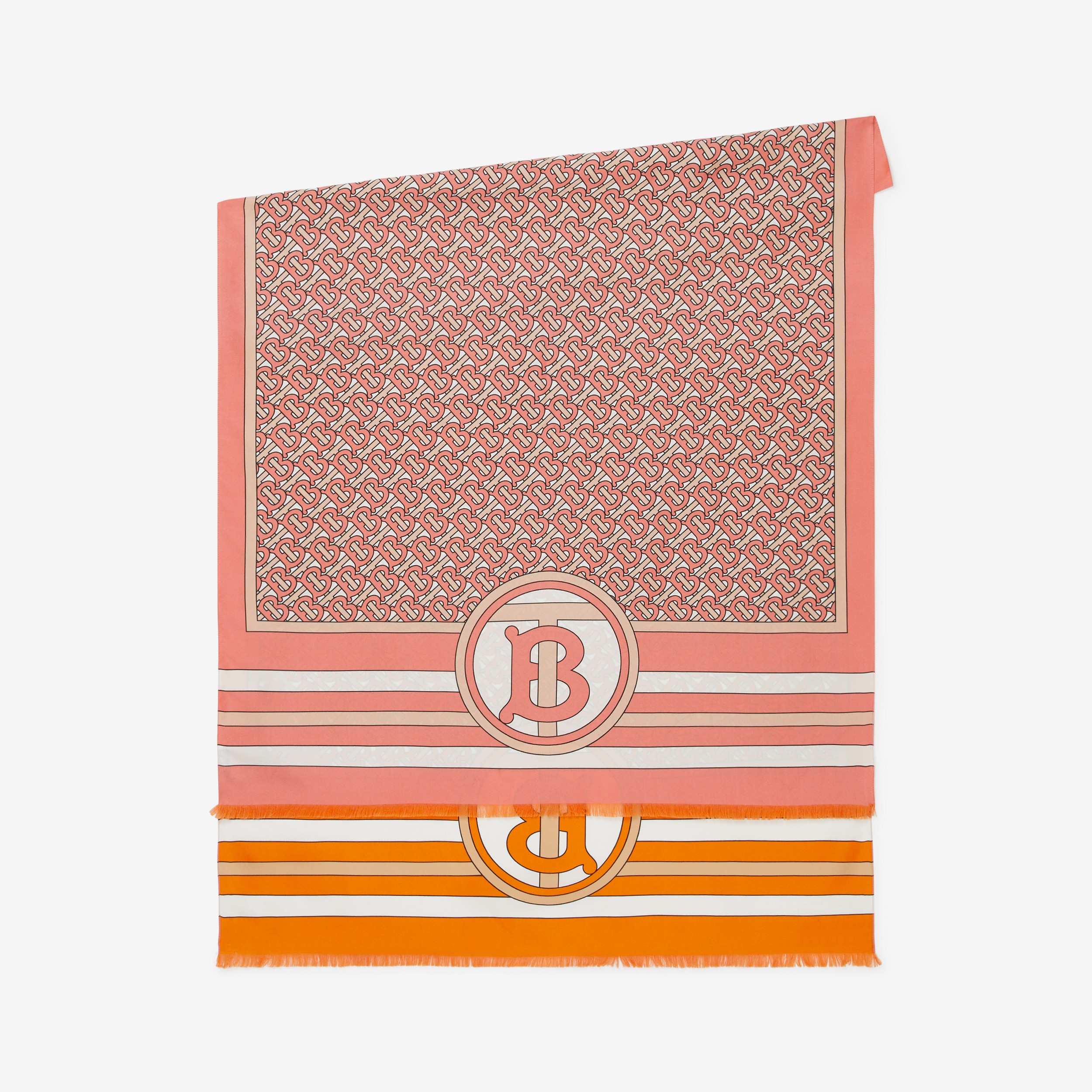 Reversible Monogram Print Silk Scarf in Bubblegum Pink | Burberry® Official - 2