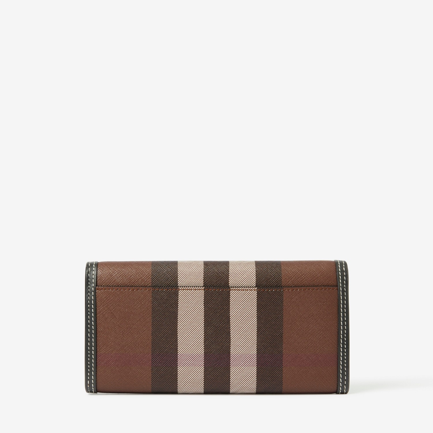 Check and Leather Continental Wallet
