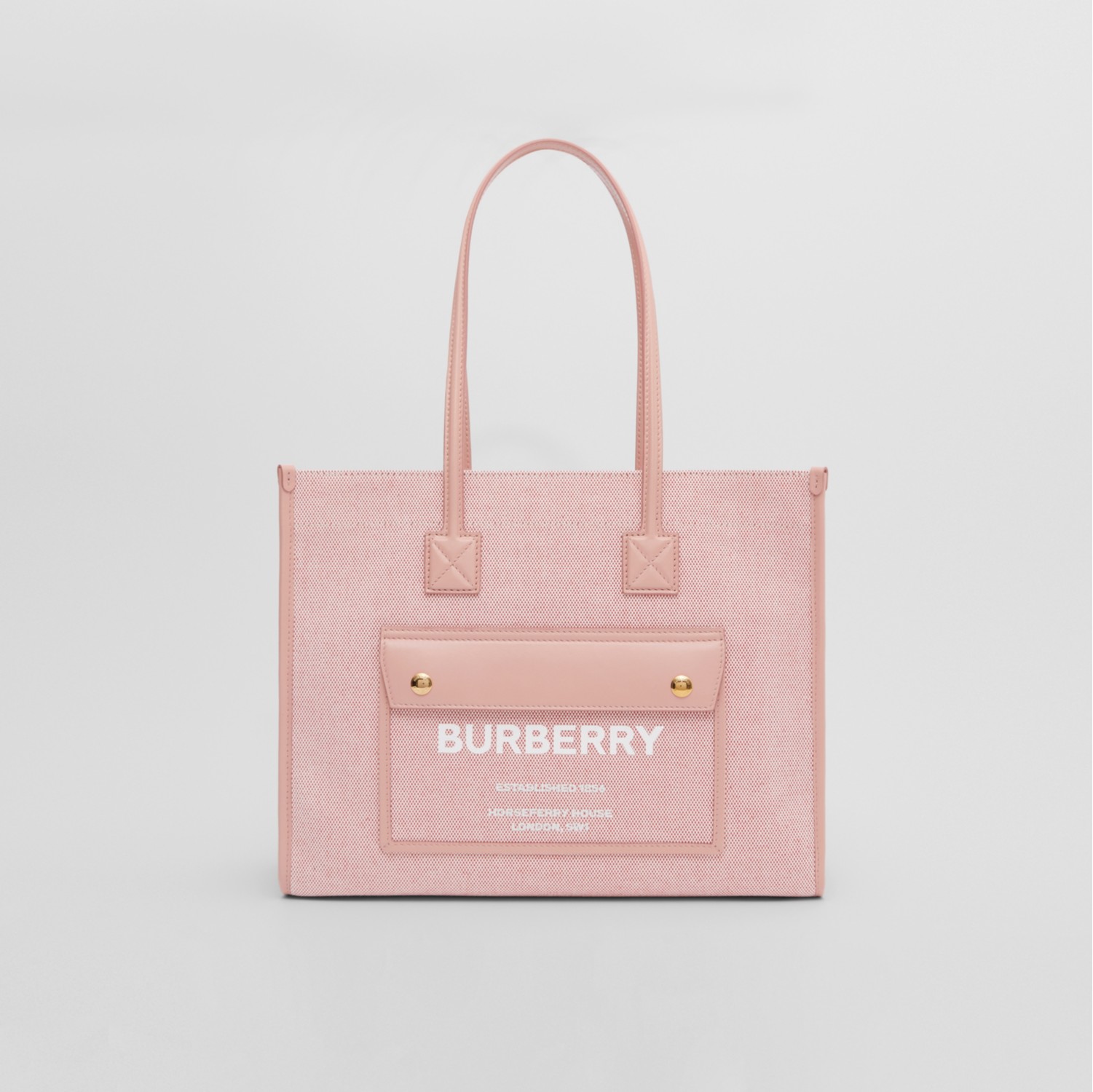 Burberry Freya Mini Monogram Leather Tote Women's Pink