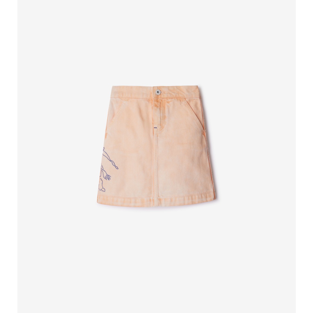 Shop Burberry Childrens Ekd Denim Skirt In Pale Cameo