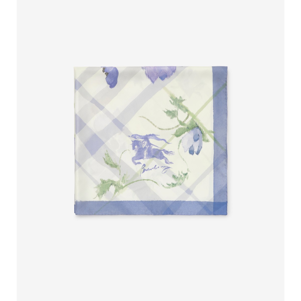  Check Watercolour Silk Scarf