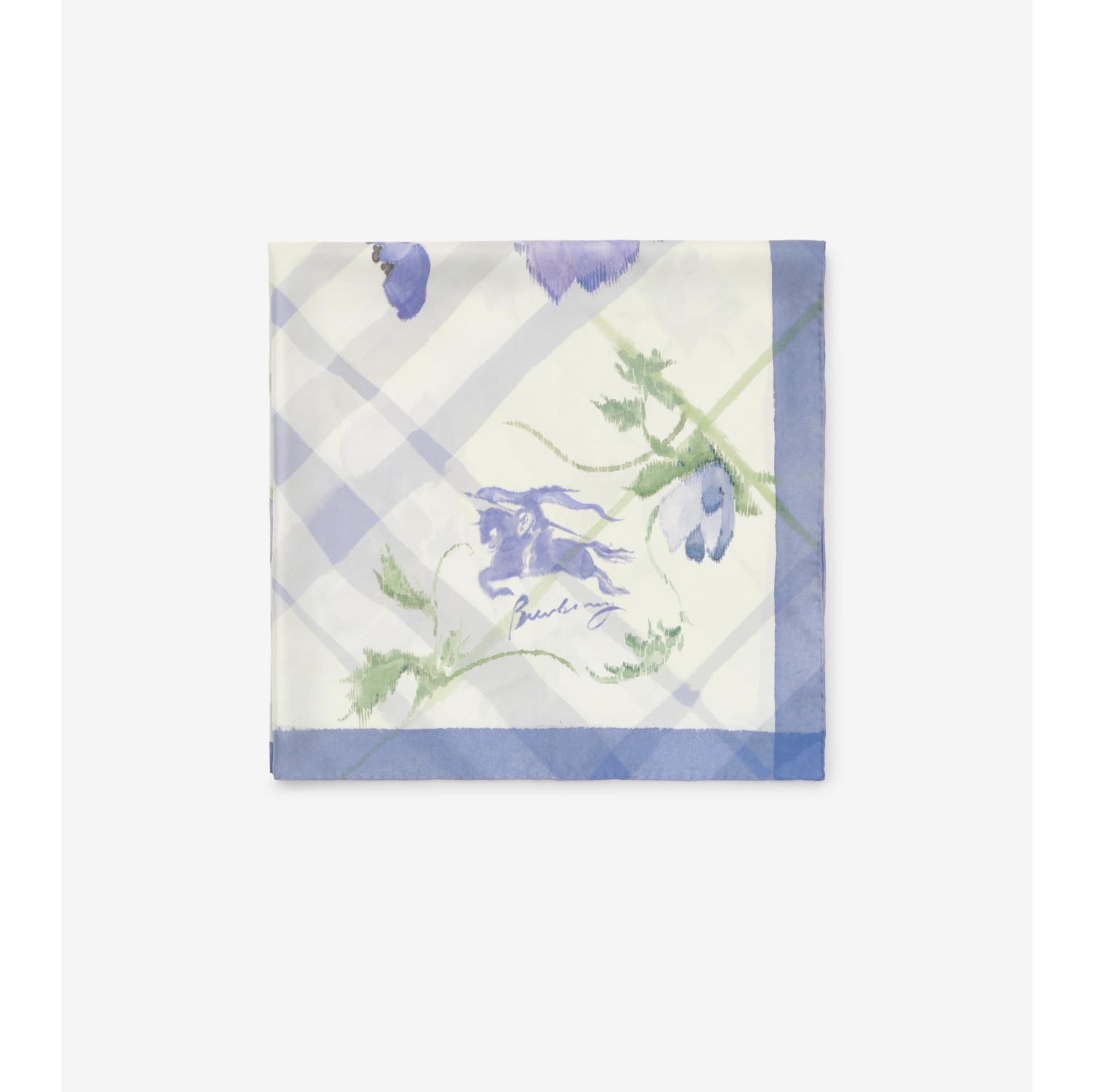 Watercolour Check Silk Scarf