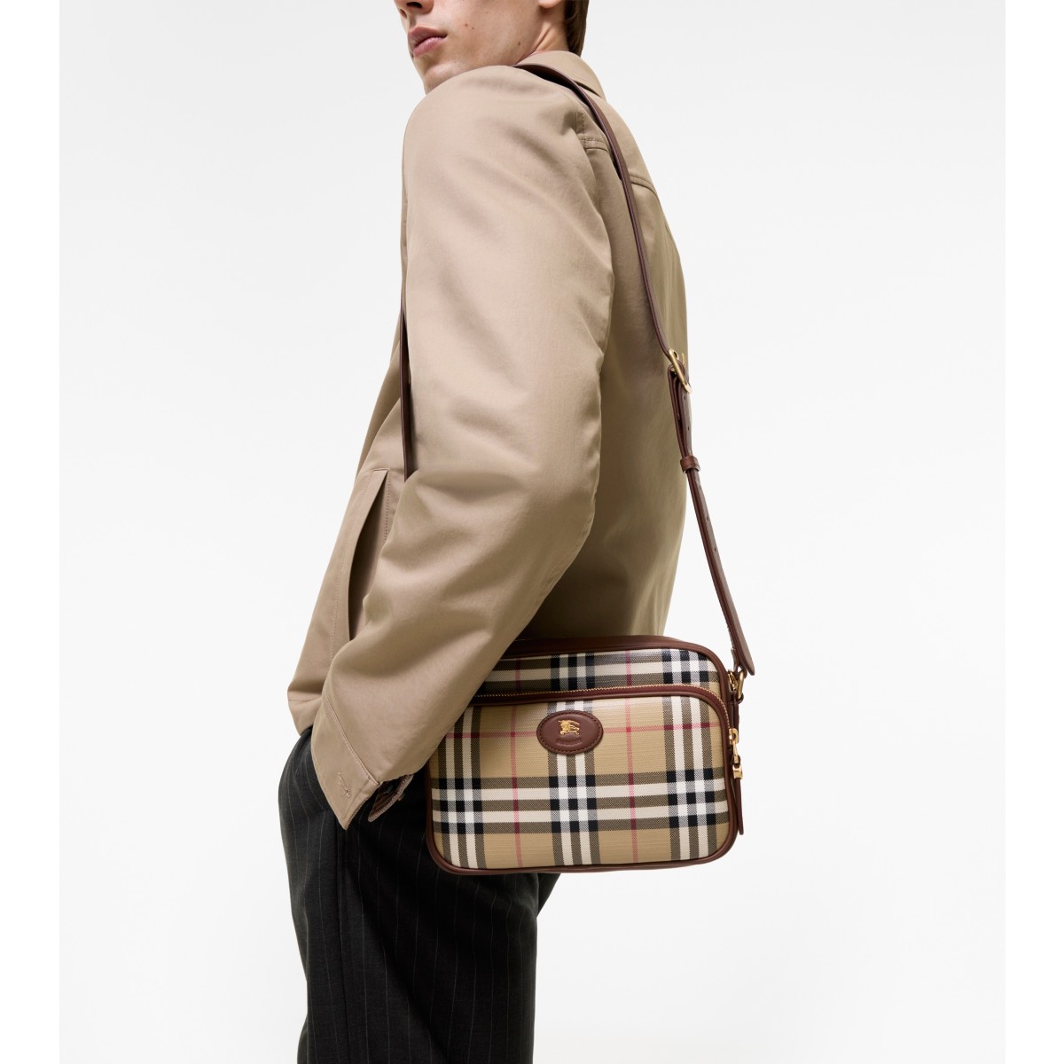  Check Pocket Crossbody Bag