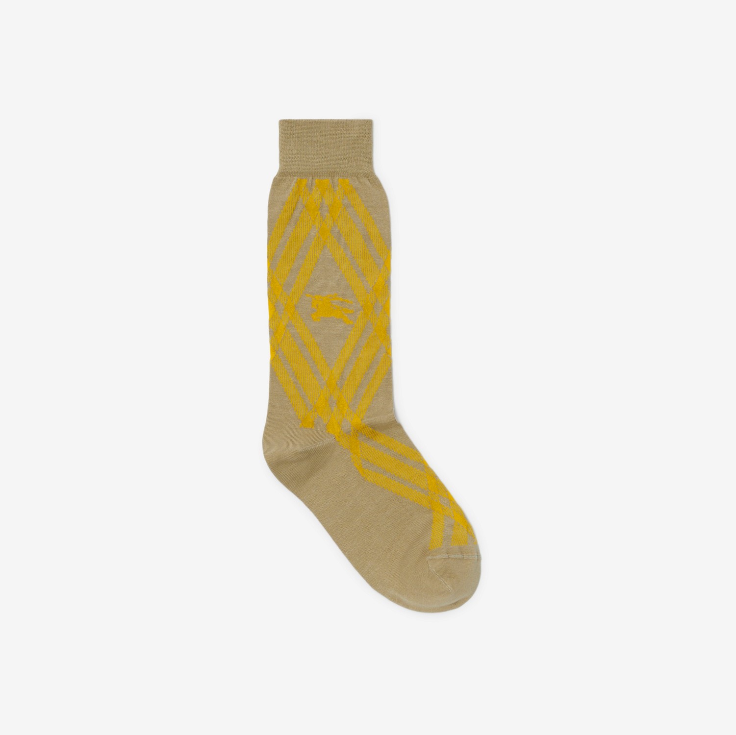 Check Cotton Blend Socks in Hunter/mimosa | Burberry® Official