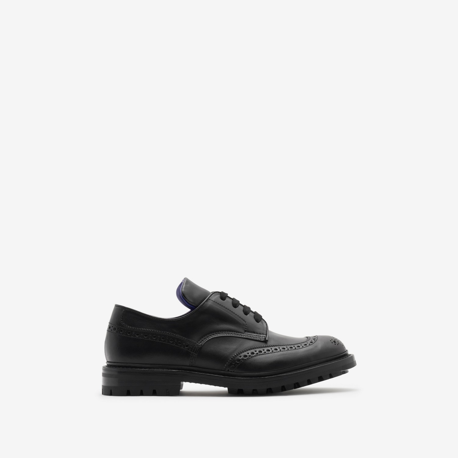 Leather Devon Brogues in Black - Men | Burberry® Official