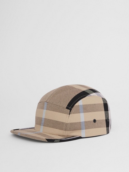 BURBERRY Check Cotton Canvas Jacquard Cap