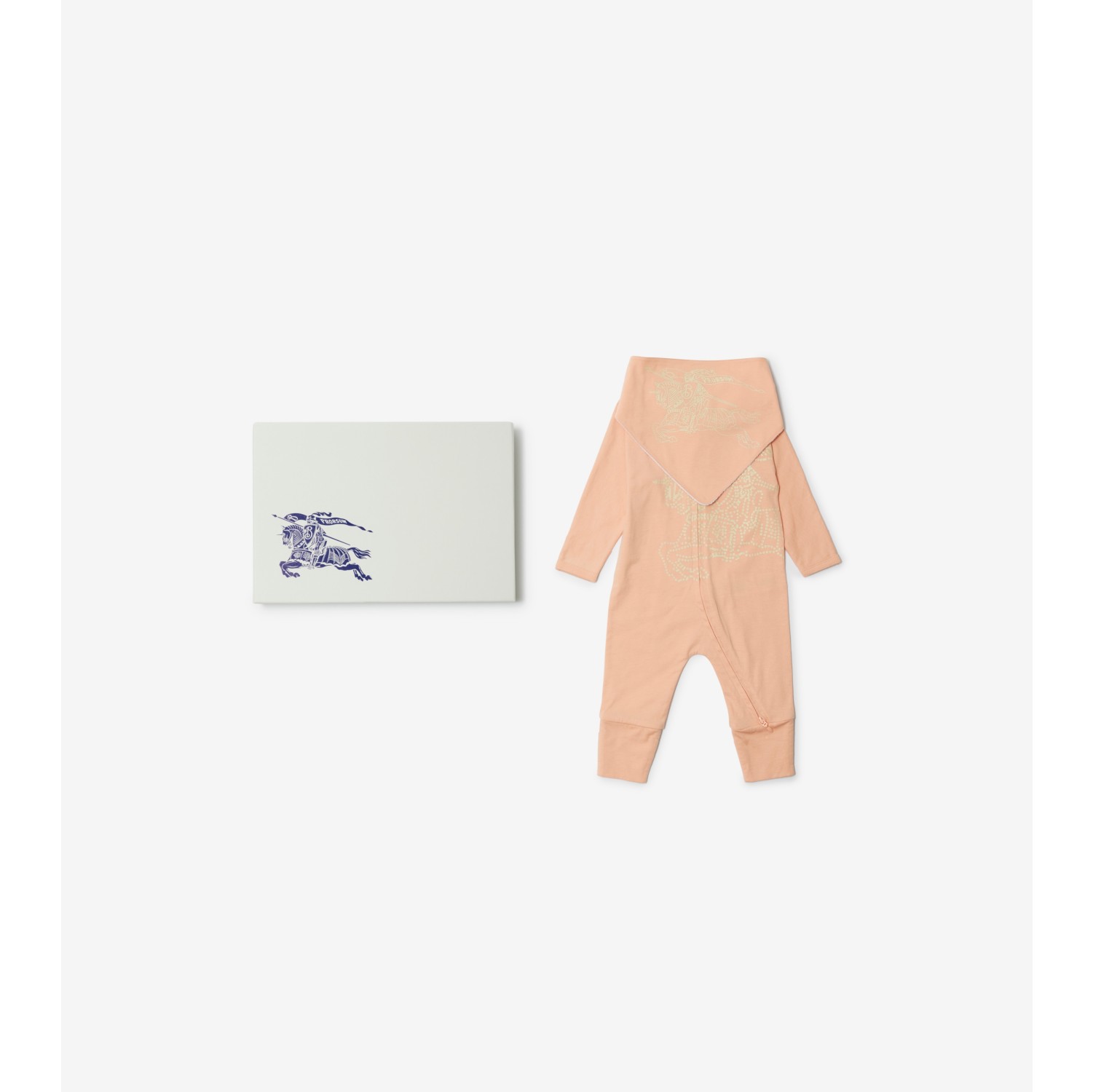 EKD Cotton Two piece Baby Gift Set in Apricot Children Burberry Official