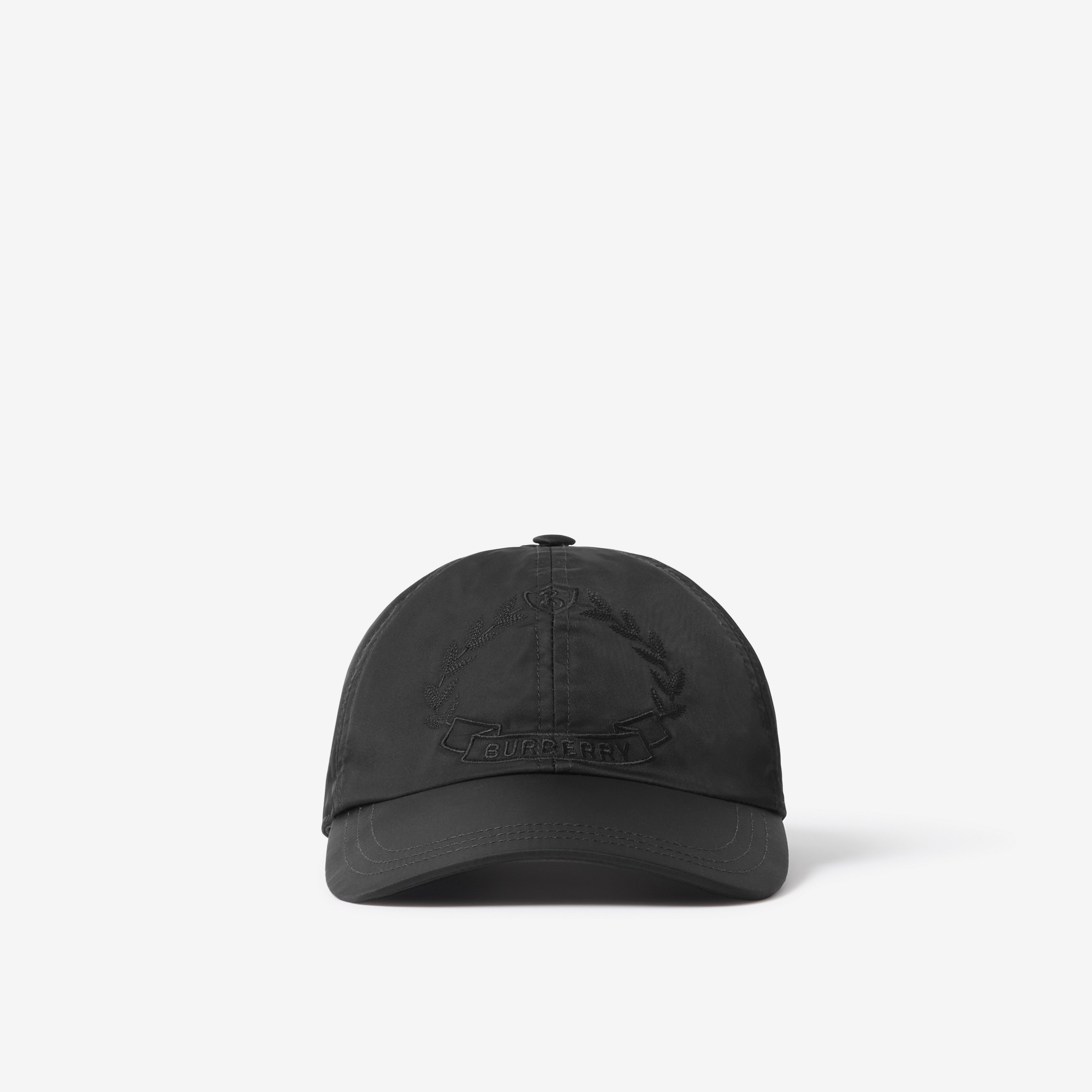 Oak Leaf Crest Nylon Baseball Cap in Black | Burberry® Official - 1