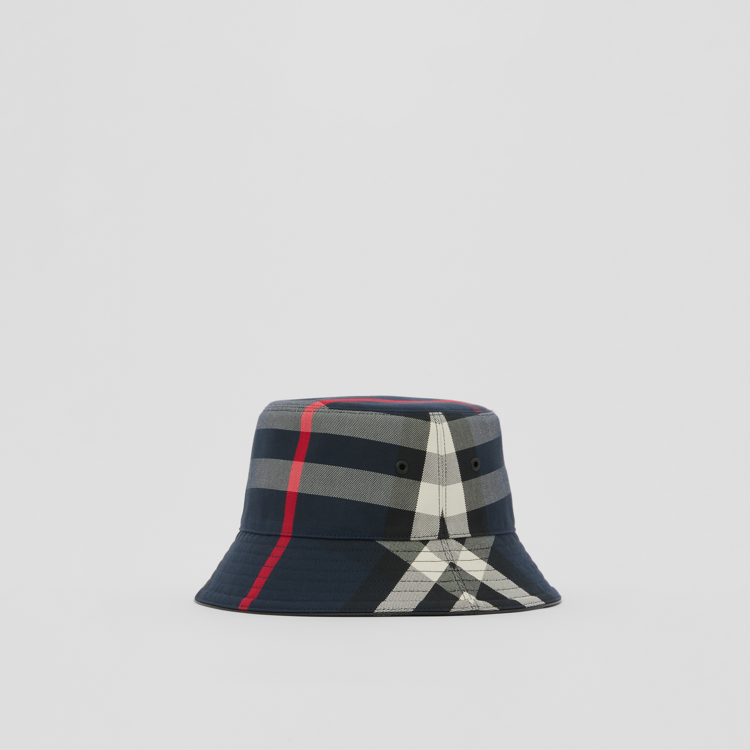 Check Cotton Bucket Hat in Navy | Burberry® Official - 4