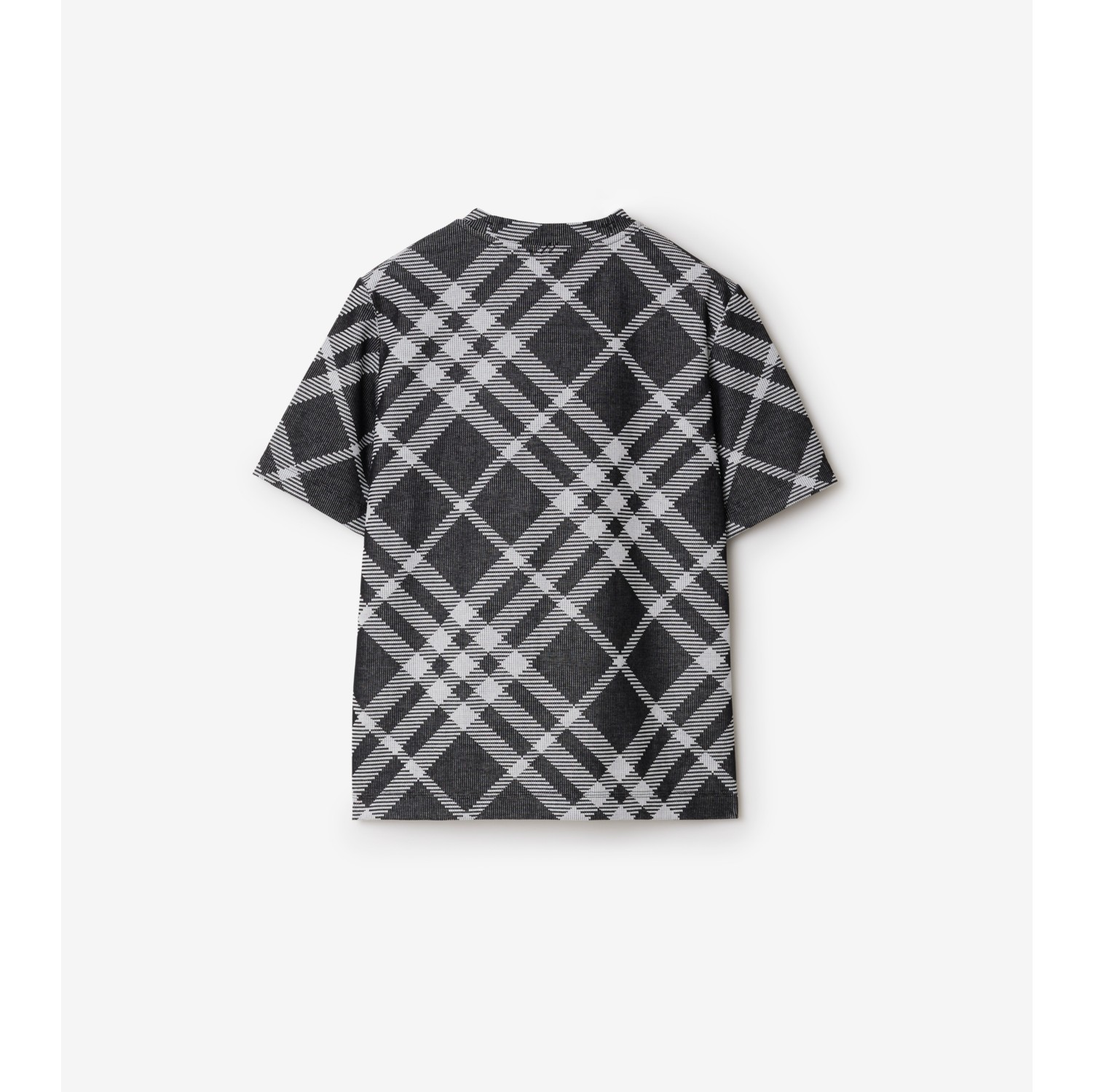 T-shirt en coton mélangé stretch Check