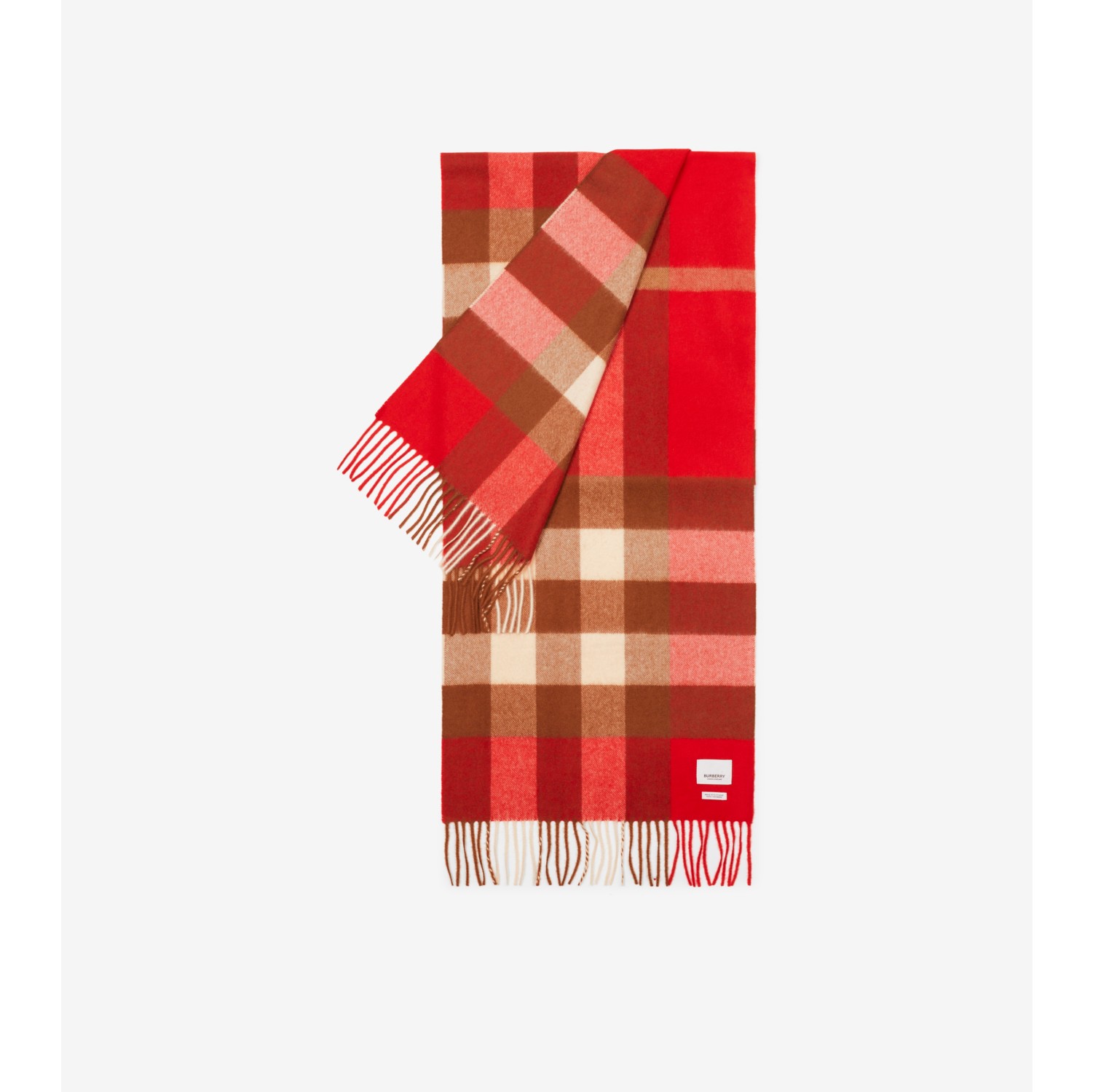 Red burberry shop scarf