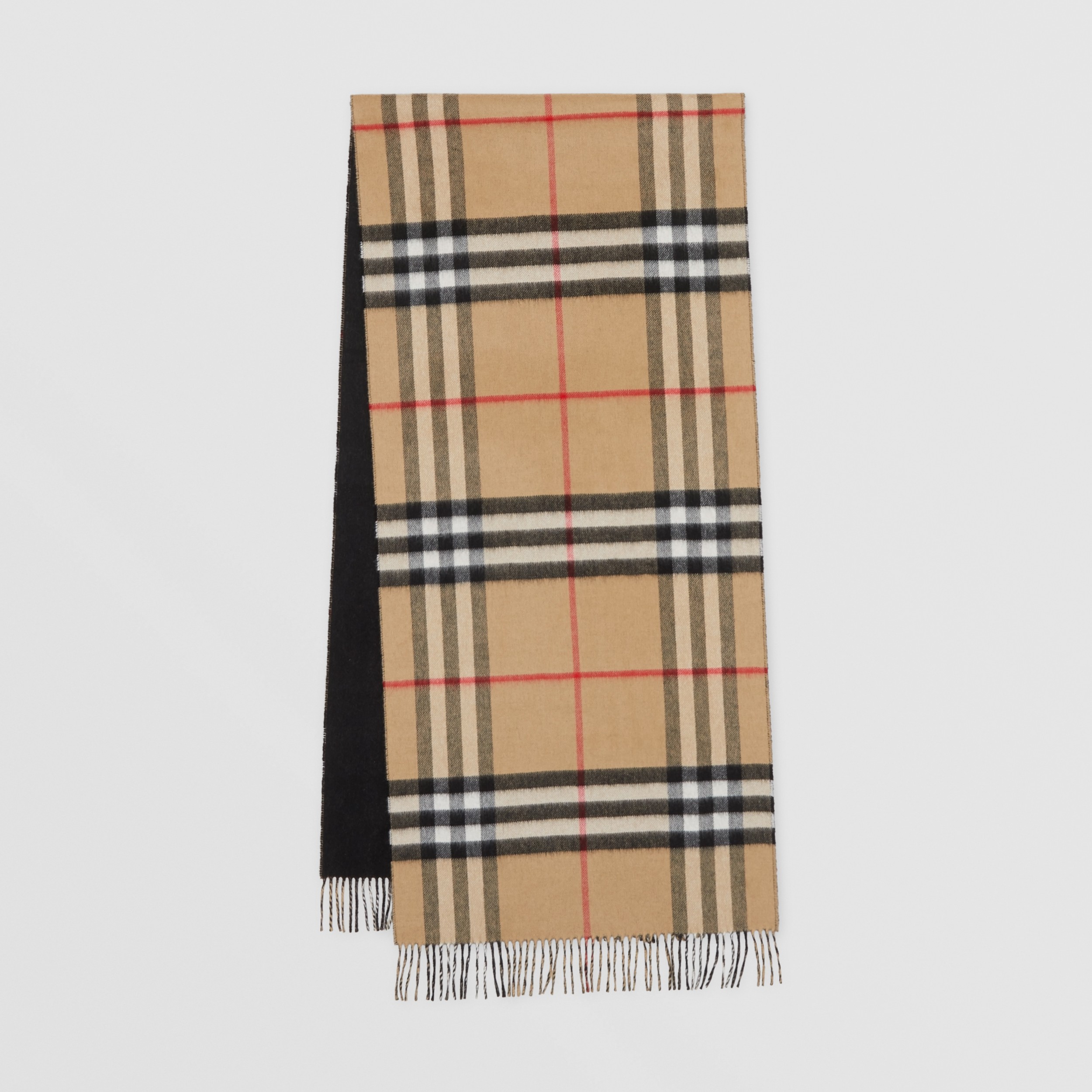 Pasture aften fysiker Reversible Check Cashmere Scarf in Black | Burberry® Official