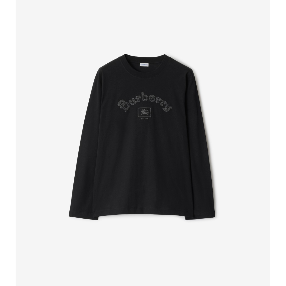  Embroidered Long-sleeve Gothic Logo T-shirt