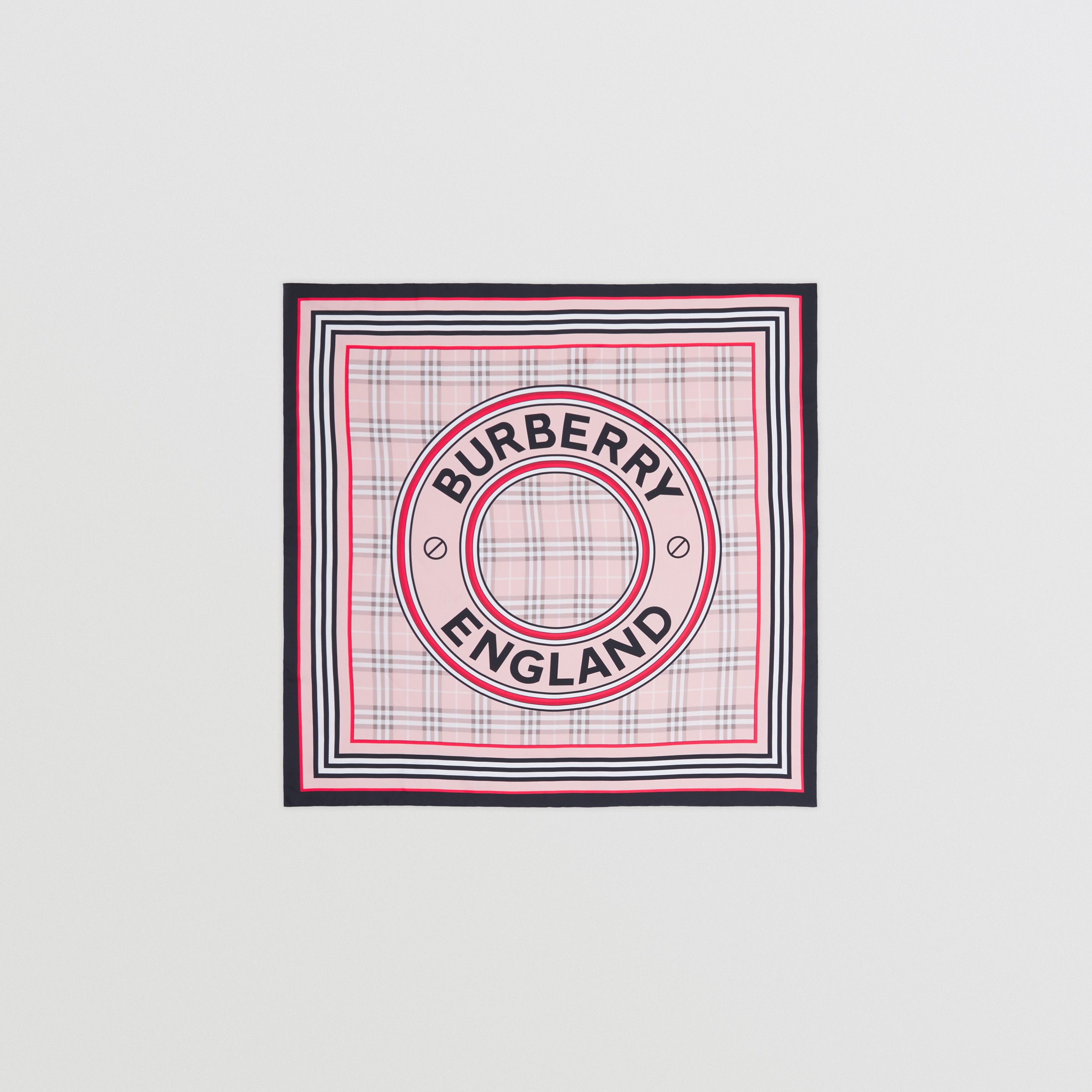 Foulard in seta con collage di stampe (Rosa Fard) | Sito ufficiale Burberry® - 1