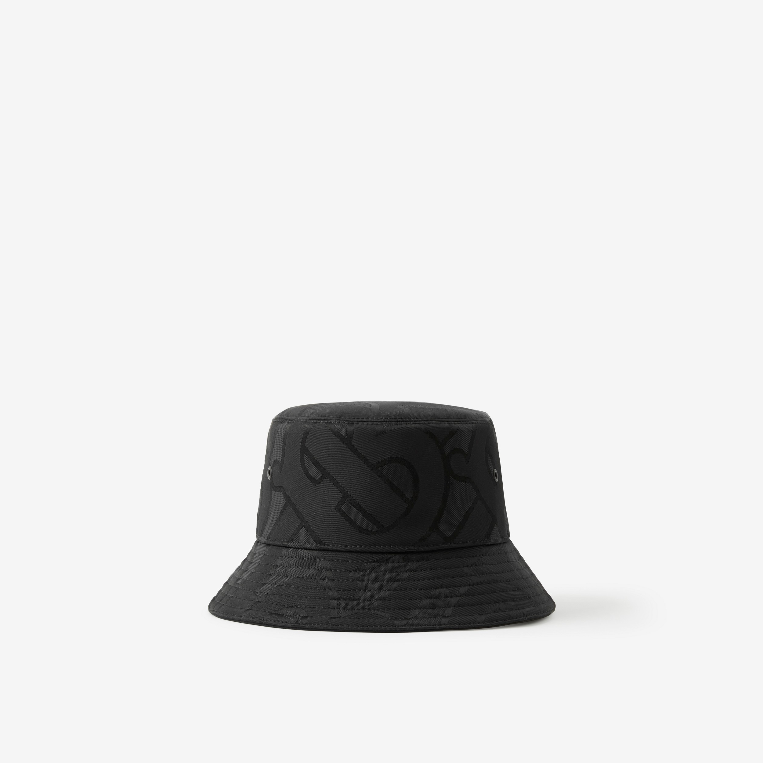 Monogram Cotton Blend Jacquard Bucket Hat in Charcoal | Burberry® Official - 4