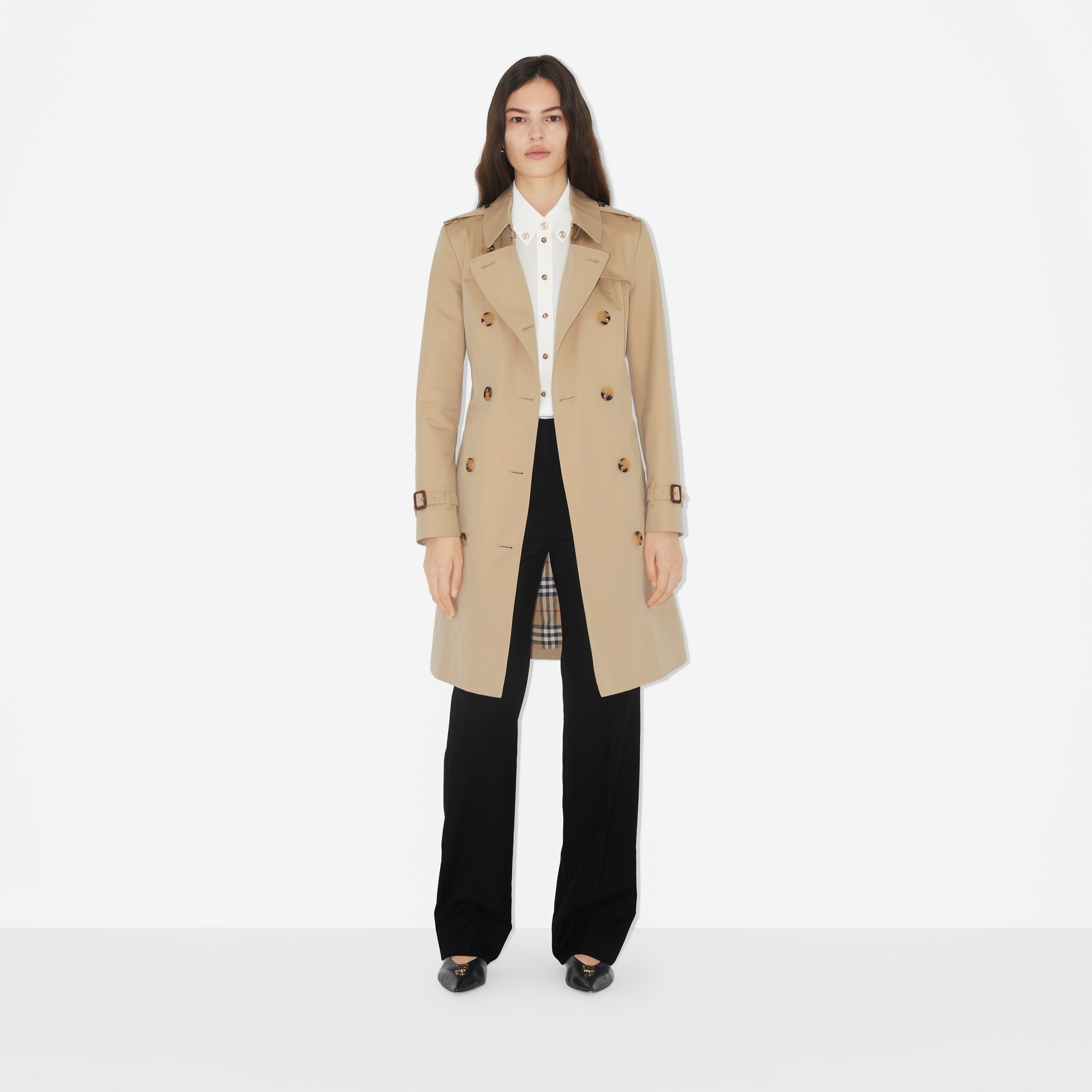 Chelsea - Trench coat Heritage - Médio (Mel) - Mulheres | Burberry® oficial - 2