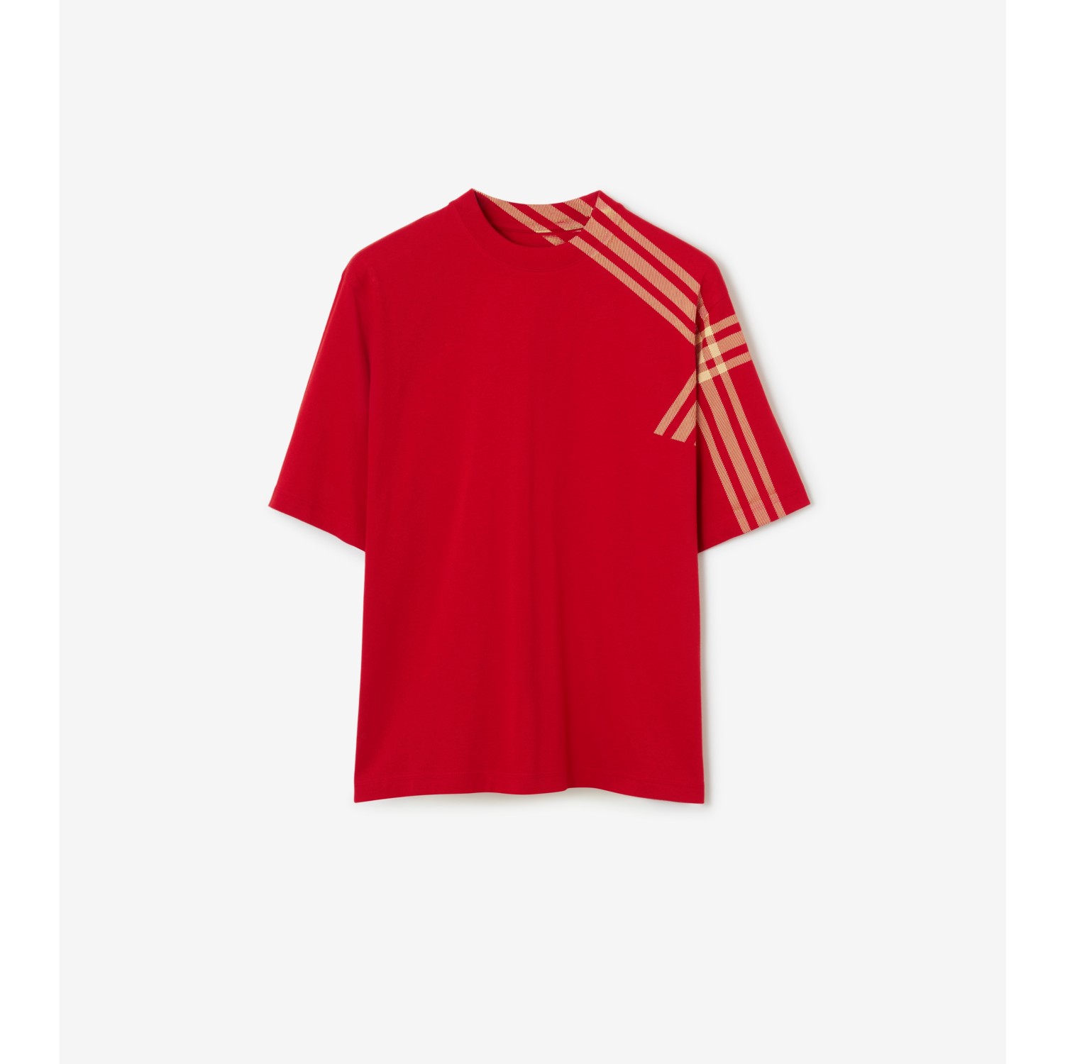 チェック スリーブ コットンTシャツ (ピラー) - メンズ | Burberry®公式サイト