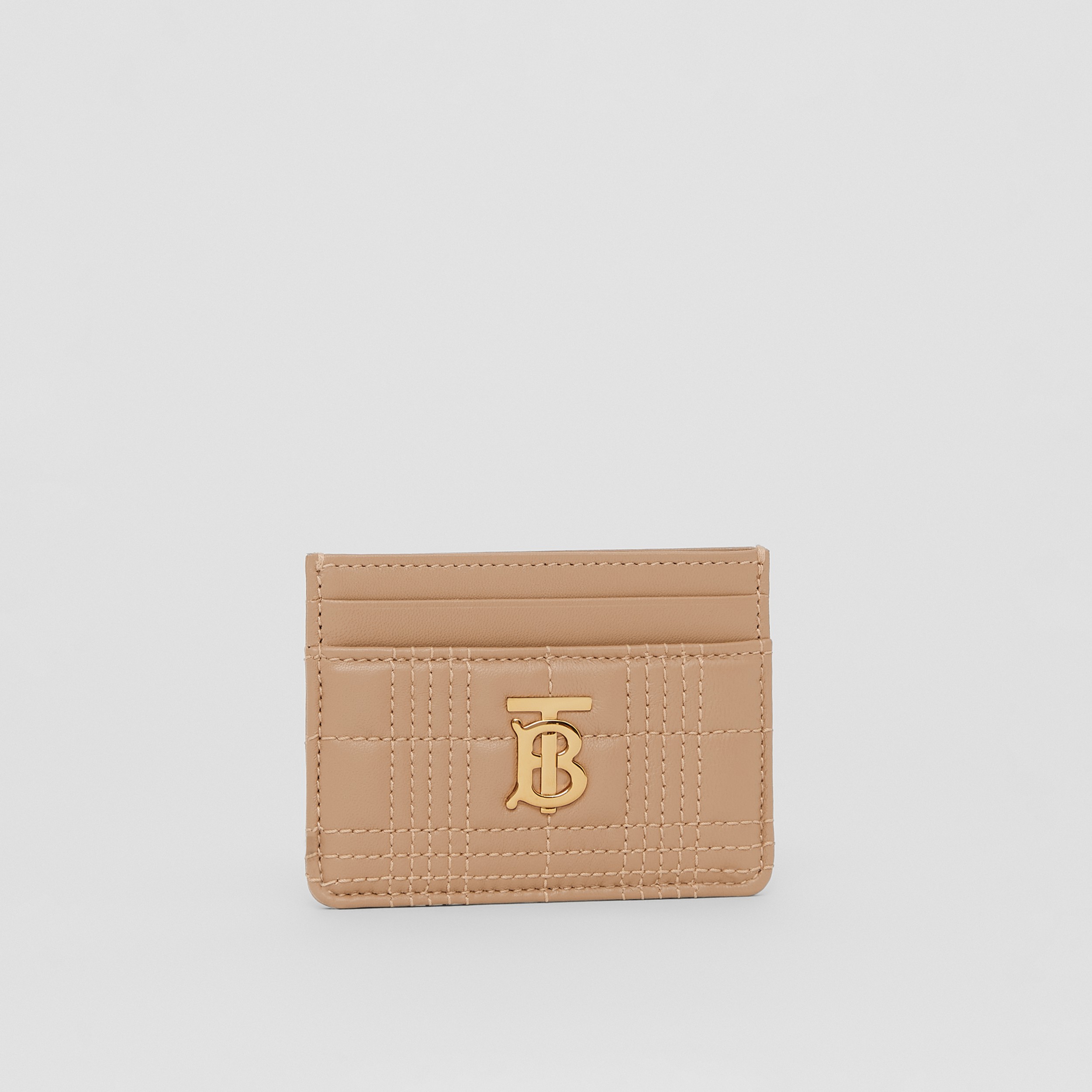 Quilted Lambskin Lola Card Case in Camel - Women | Burberry® Official - 4