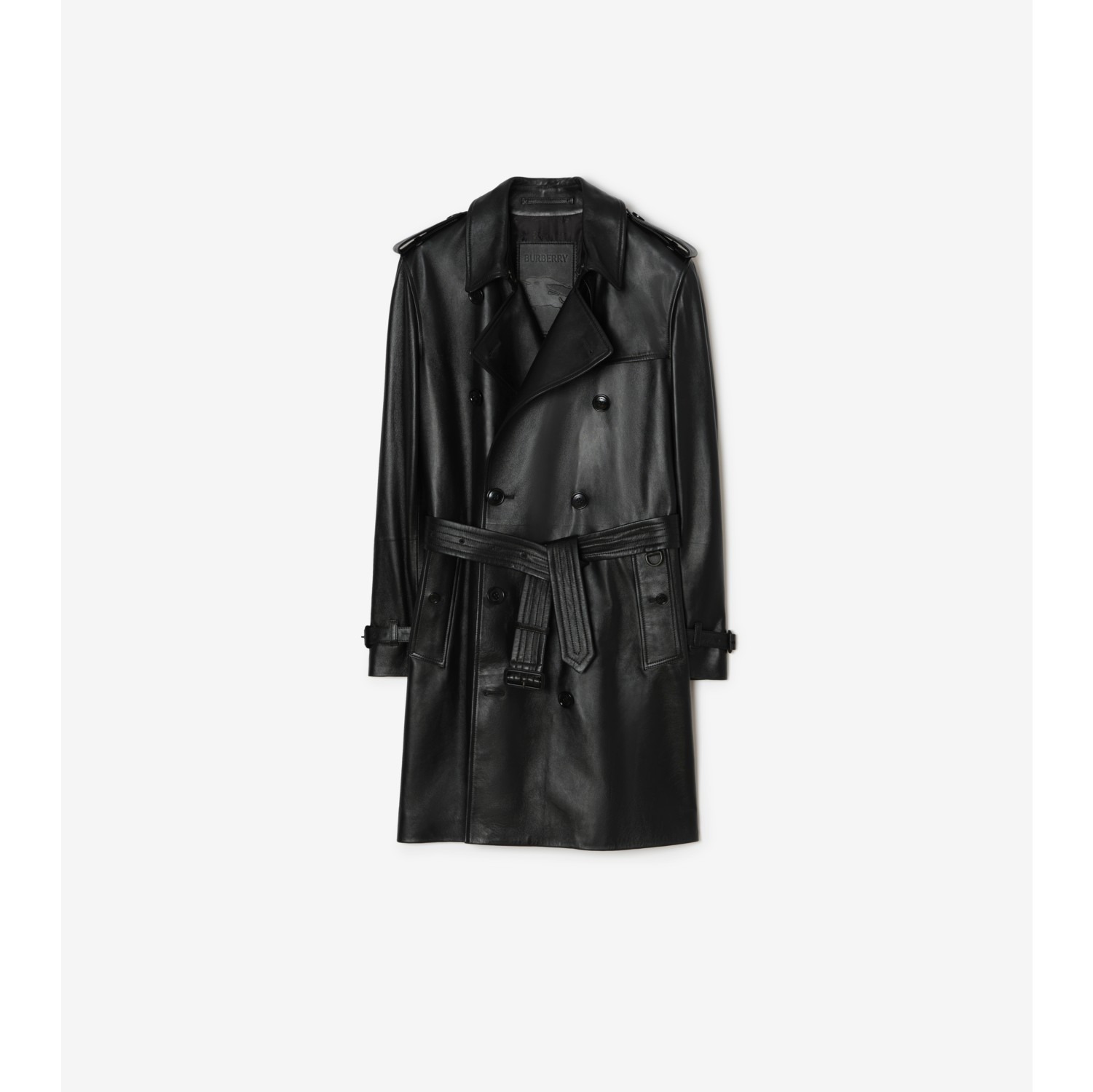 Mid-length Leather Kensington Trench Coat