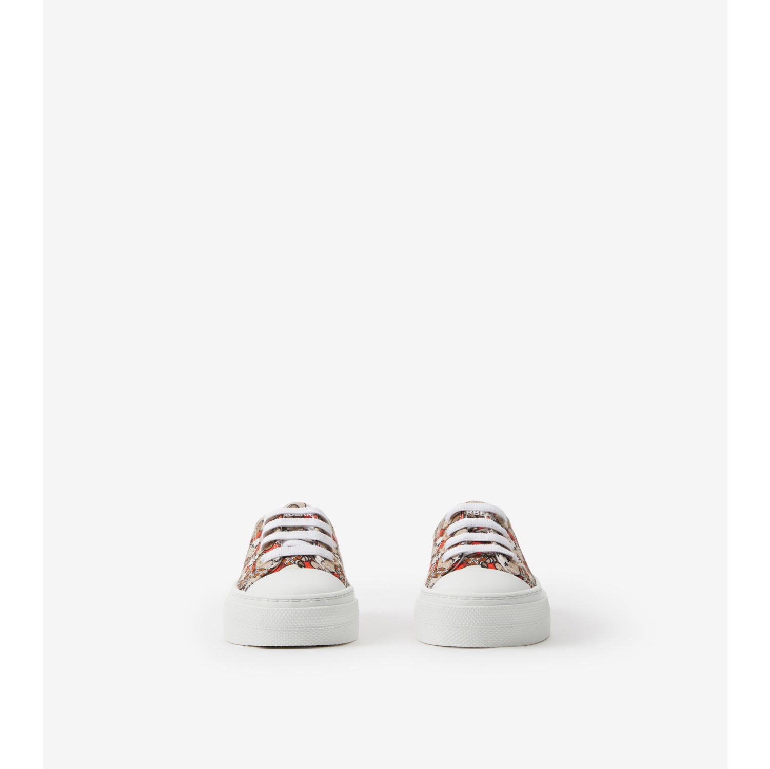 Thomas Bear Print Cotton Sneakers in Scarlet Orange - Children | Burberry® Official