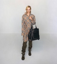 Burberry Check wool blend shirt dress in linden 