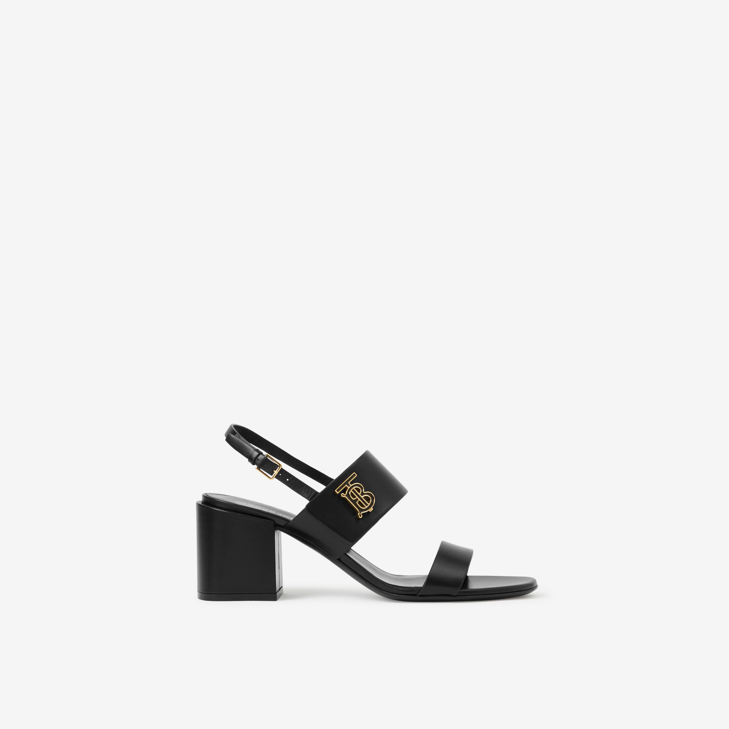 Sandales en cuir Monogram (Noir) - Femme | Site officiel Burberry® - 1