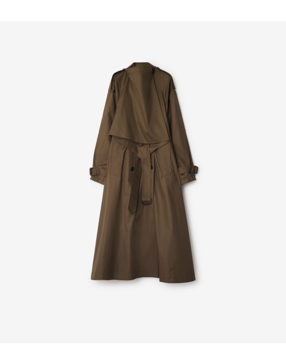 Trench long en gabardine