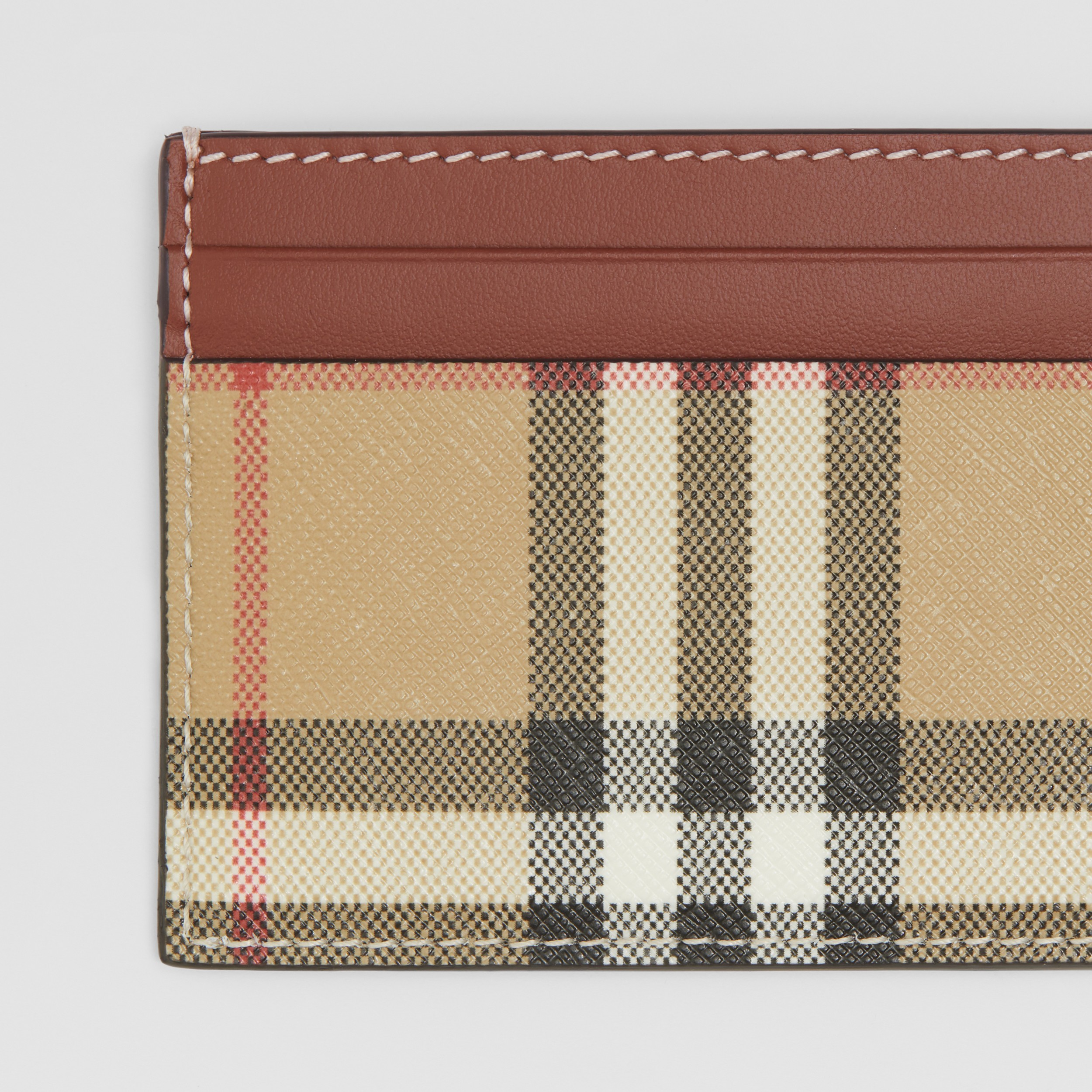 Vintage Check and Leather Card Case in Archive Beige/tan - Women | Burberry® Official - 2