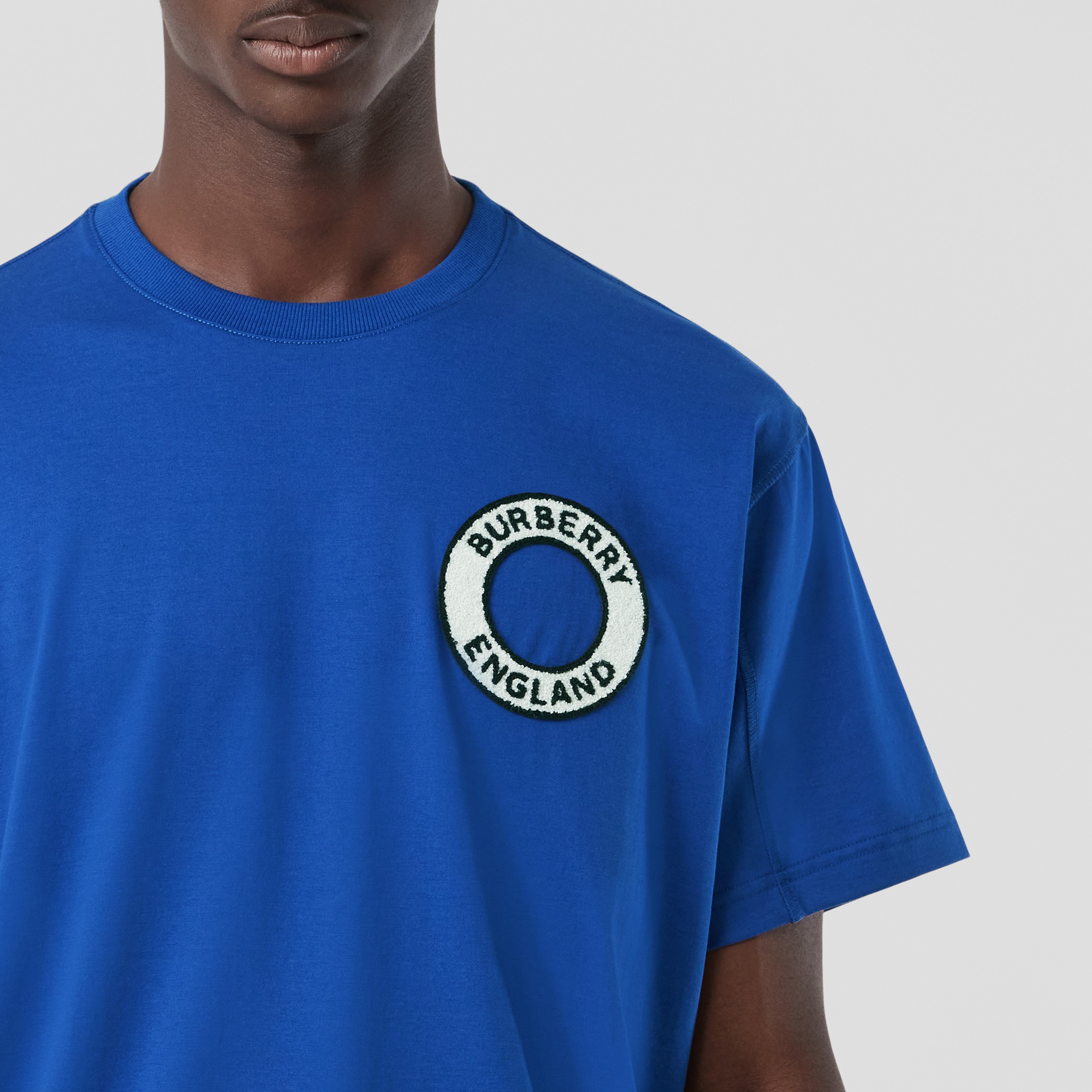 Logo Graphic Cotton T-shirt in Deep Royal Blue - Men | Burberry® Official - 2