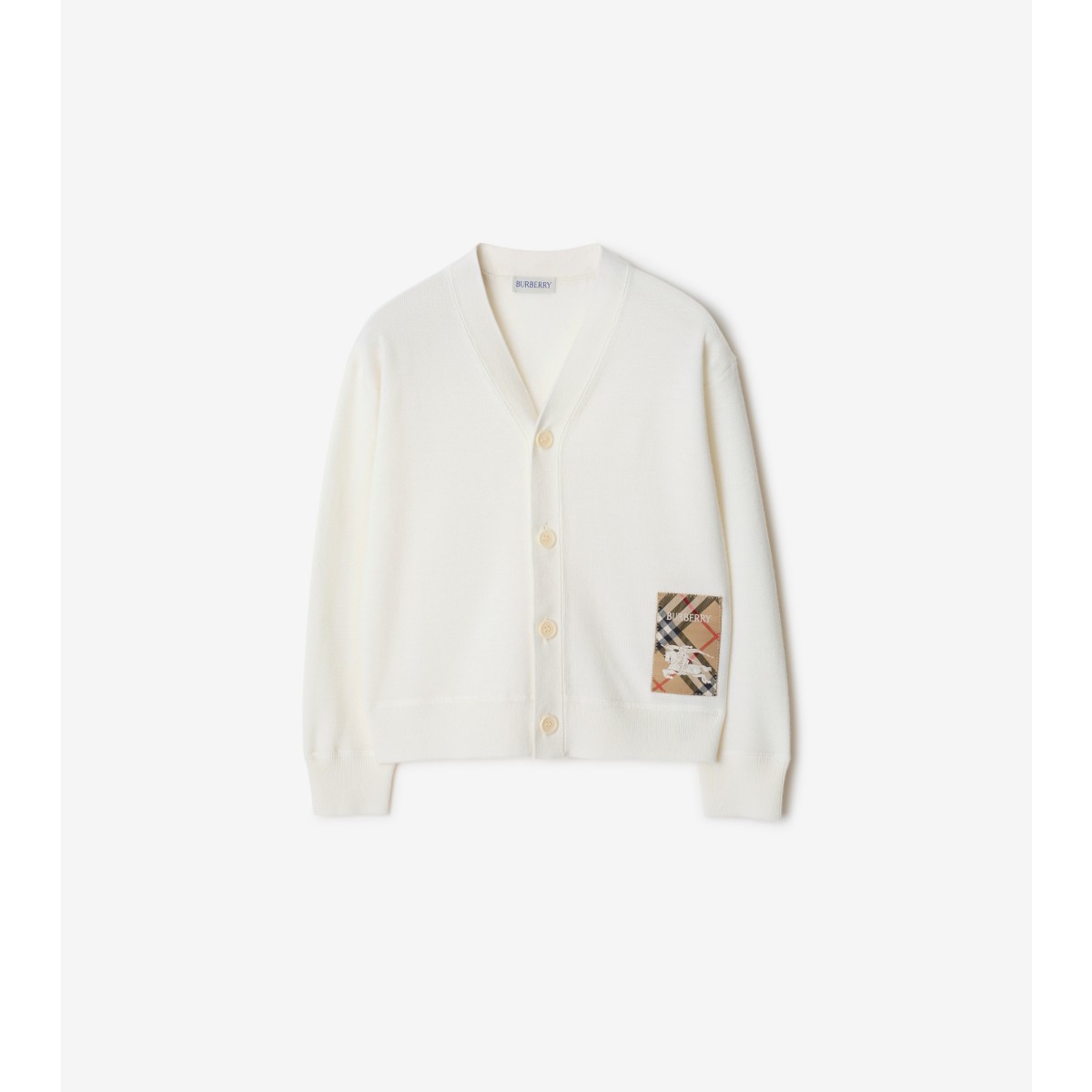 BURBERRY BURBERRY CHILDRENS CHECK LABEL WOOL CARDIGAN 