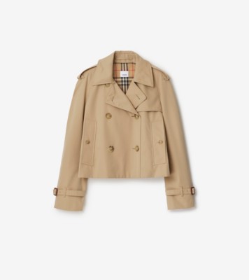 Gaba Ruffled Cotton Trench Coat beige