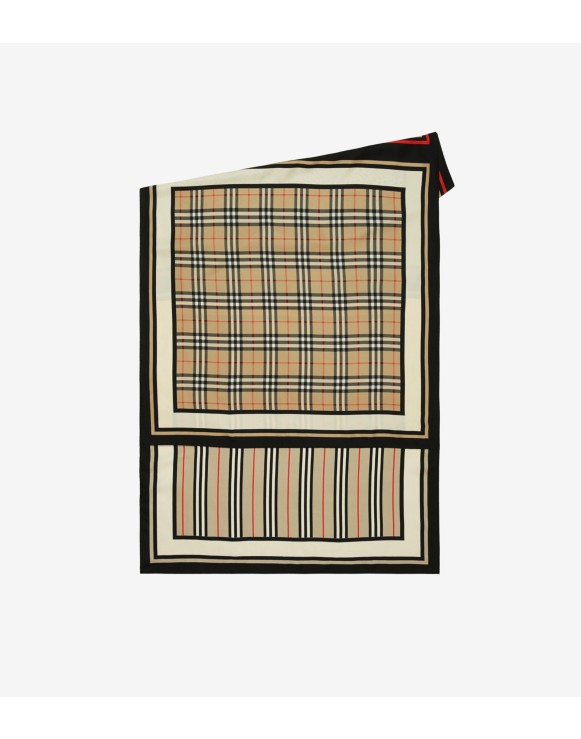 Montage Print Silk Scarf