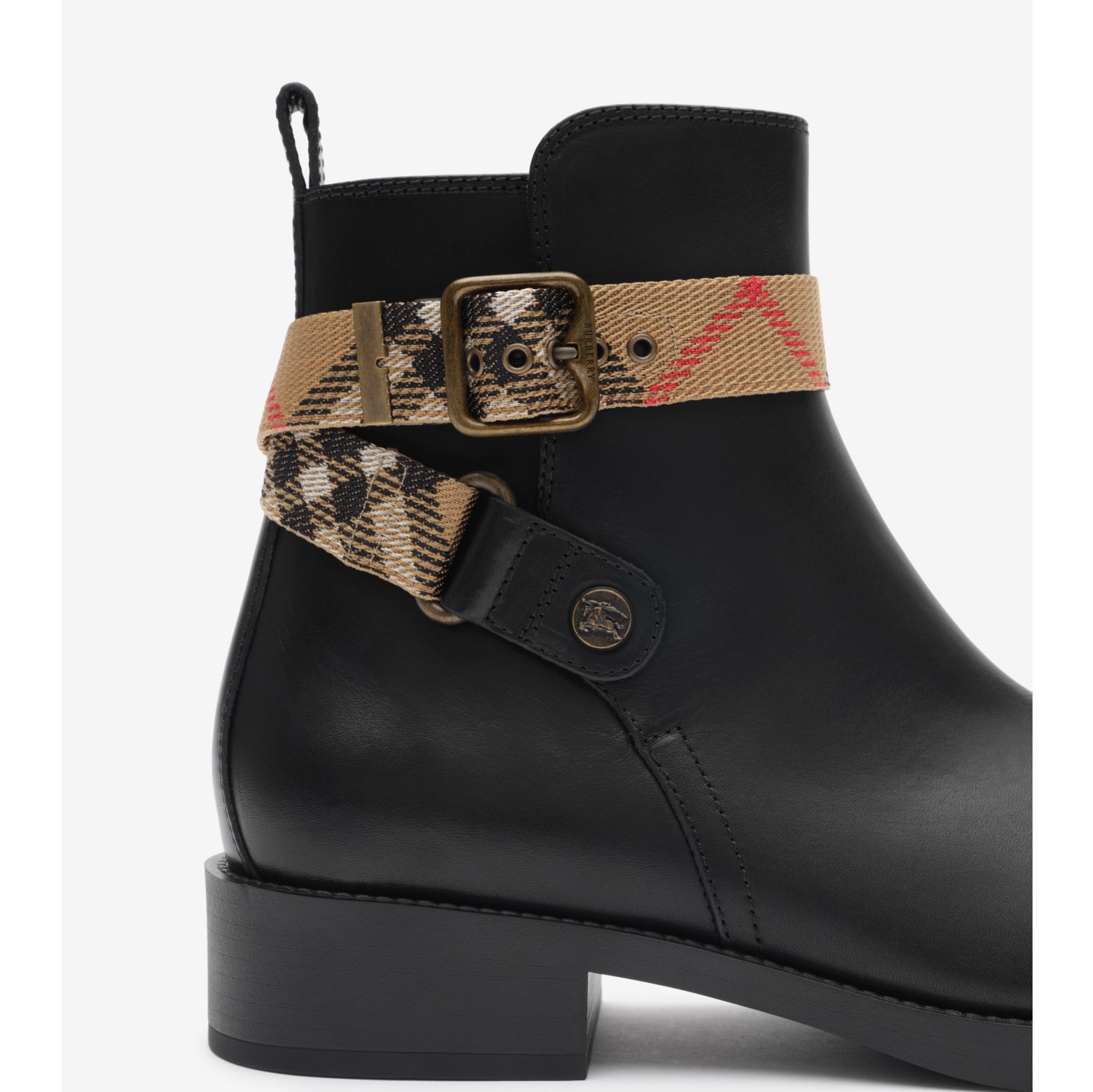 Leather Huntley Boots in Black - Women | Burberry® Official