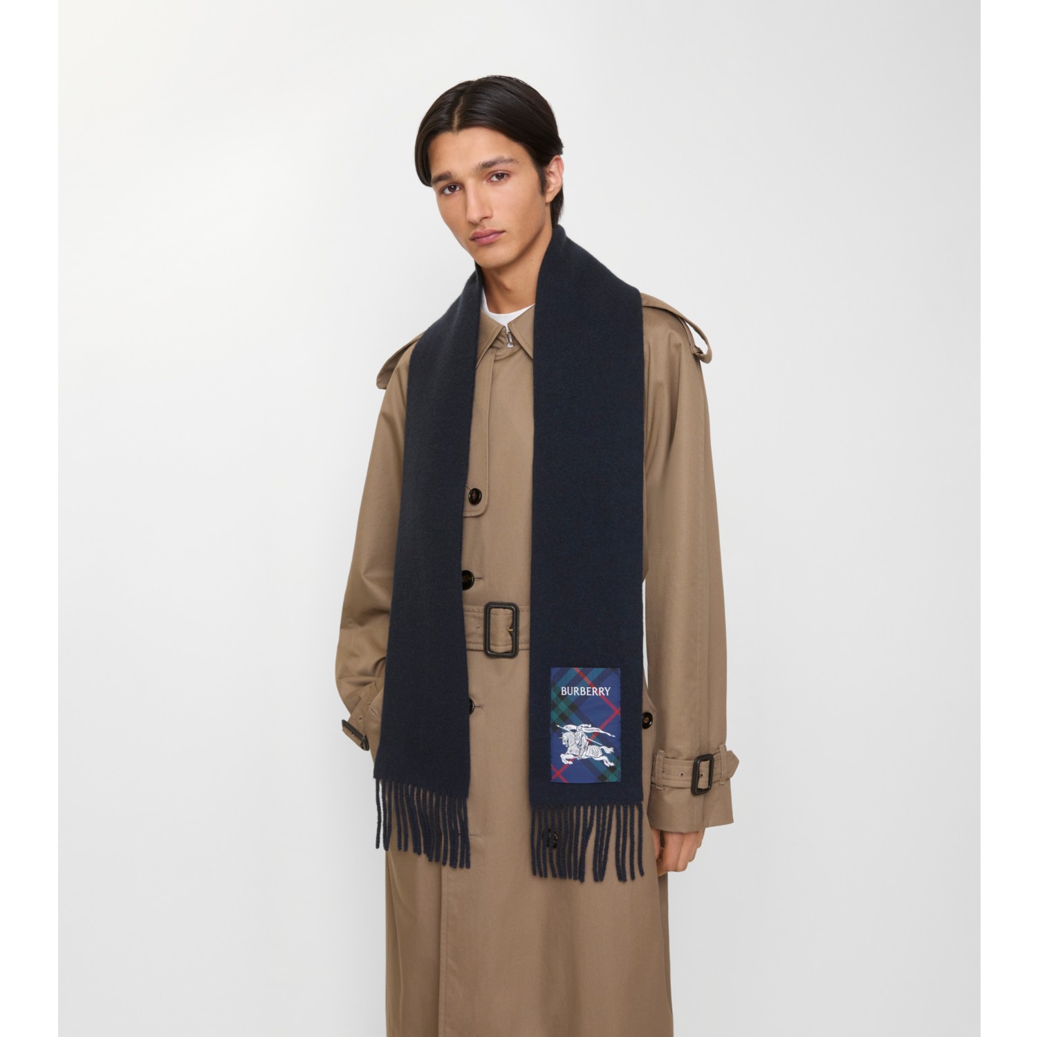 Check Label Cashmere Scarf